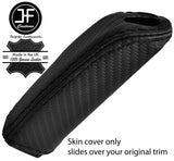 BLACK STITCH CARBON FIBER VINYL HANDBRAKE HANDLE COVER FITS PEUGEOT RCZ 09-16