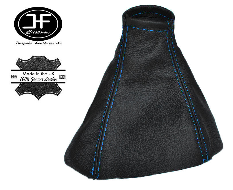 BLUE STITCH FITS MERCEDES SPRINTER MK2 II 2006-2015 BLACK GEAR GAITER LEATHER