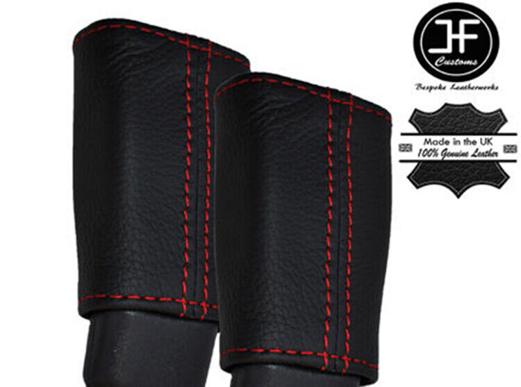 RED STITCH 2X SEAT BELT REAL LEATHER COVERS FITS MERCEDES CLS W219 04-10