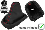 RED STITCH LEATHER 6 SPEED GEAR GAITER+PLASTIC FRAME FOR CITROEN DS3 11-15