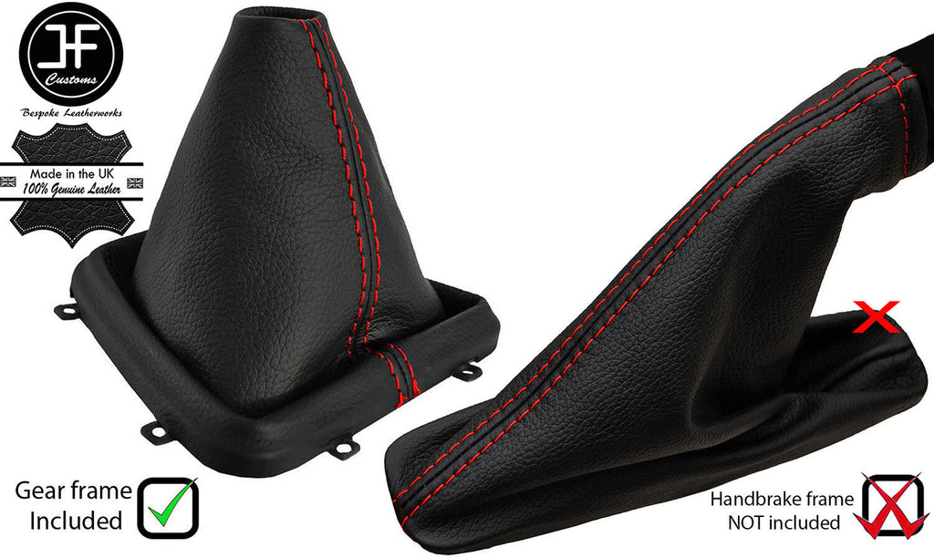 RED STITCH LEATHER GEAR+PLASTIC FRAME & HANDBRAKE GAITER FOR FREELANDER 2 LR2