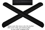 BLACK STITCHING 2X FRONT DOOR SILL TRIM SKIN COVERS FITS FORD SIERRA SAPPHIRE