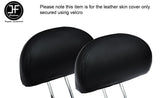 BLACK STITCH 2X REAR HEADREST LEATHER COVERS FITS HONDA CIVIC & TYPE R 01-05