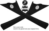 BLACK STITCH 2X A PILLAR REAL SUEDE COVERS FITS MERCEDES A CLASS W169 2004-2012