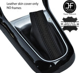 BLACK & BLACK STRIPE TOP GRAIN LEATHER GEAR GAITER FOR CITROEN C3 DS3 2010-2015