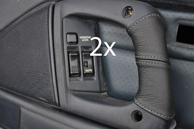 grey stitching FITS TOYOTA SUPRA MK3 1986-1993 2X DOOR HANDLE LEATHER COVERS
