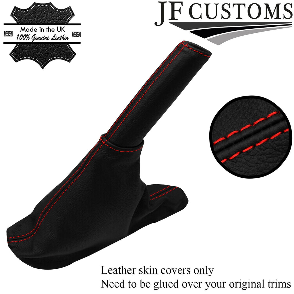 RED STITCH ITALIAN LEATHER HANDBRAKE + HANDLE COVERS FOR MAZDA CX-5 12-16