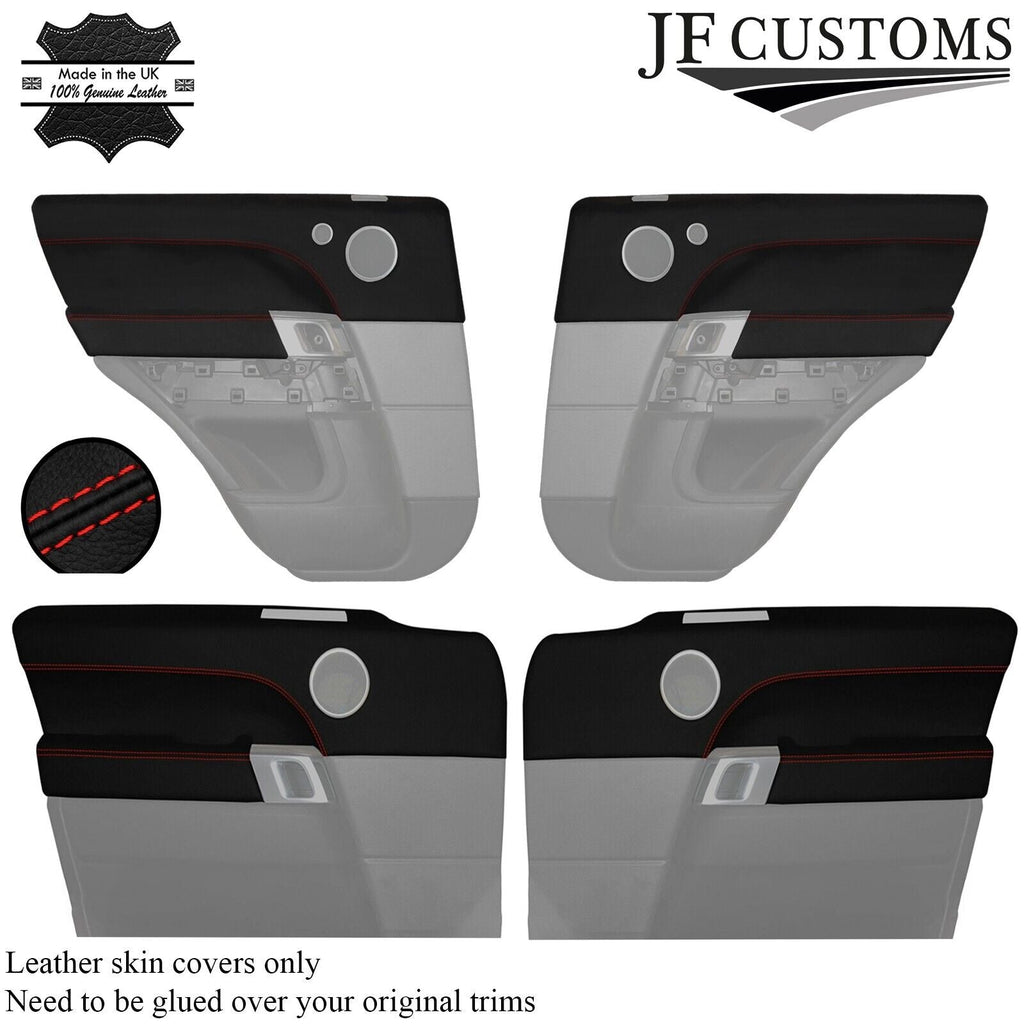 RED STITCH LEATHER 4X FRONT REAR DOOR CARD COVERS FOR RANGE ROVER L494 13-21