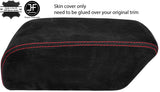 RED STITCH ARMREST SUEDE COVER FOR MITSUBISHI SHOGUN CHALLENGER SPORT 98-07