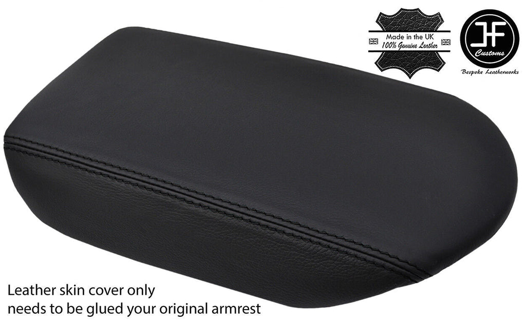 BLACK STITCHING TOP GRAIN REAL LEATHER ARMREST COVER FITS GT-R R35 2009-2017