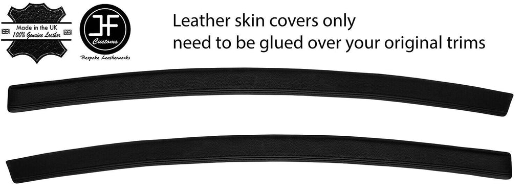 BLACK REAL LEATHER 2X FRONT DOOR TRIM COVERS FOR BMW 3 SERIES E90 SALOON 06-13
