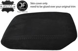 BLACK STITCHING SLIDING ARMREST LID REAL SUEDE COVER FOR AUDI A4 B8 2008-2015