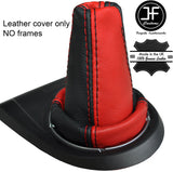 BLACK AND RED MANUAL LEATHER GEAR GAITER FITS HONDA CIVIC TYPE R FN2 06-12