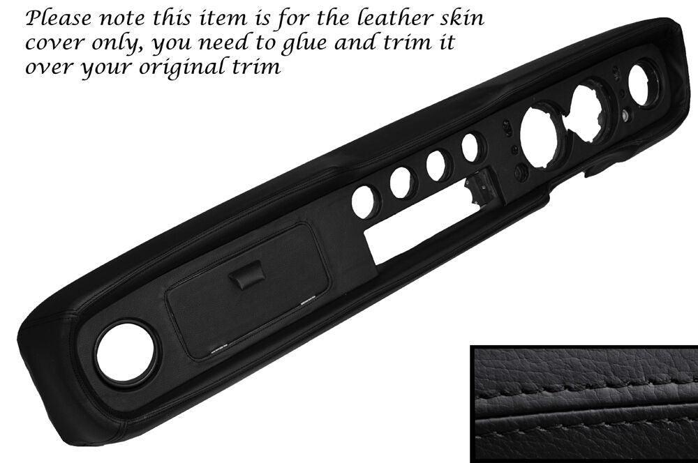 BLACK STITCH DASH DASHBOARD LEATHER SKIN COVER FITS FORD CORTINA MK2 1600E