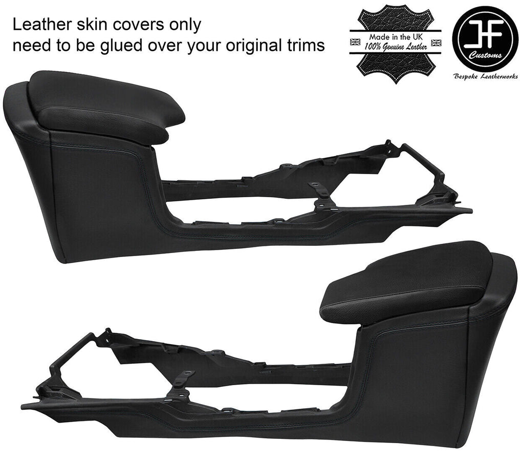 BLACK STITCHING CENTRE CONSOLE TRIM LEATHER COVERS FOR TOYOTA HILUX 2016-2019
