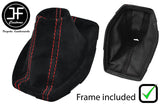 RED STITCH SUEDE MANUAL GEAR+PLASTIC FRAME FITS CHEVROLET CAMARO 16-19