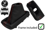 RED STITCH LEATHER AUTOMATIC GEAR GAITER+PLASTIC FRAME FITS HYUNDAI i30 12-16