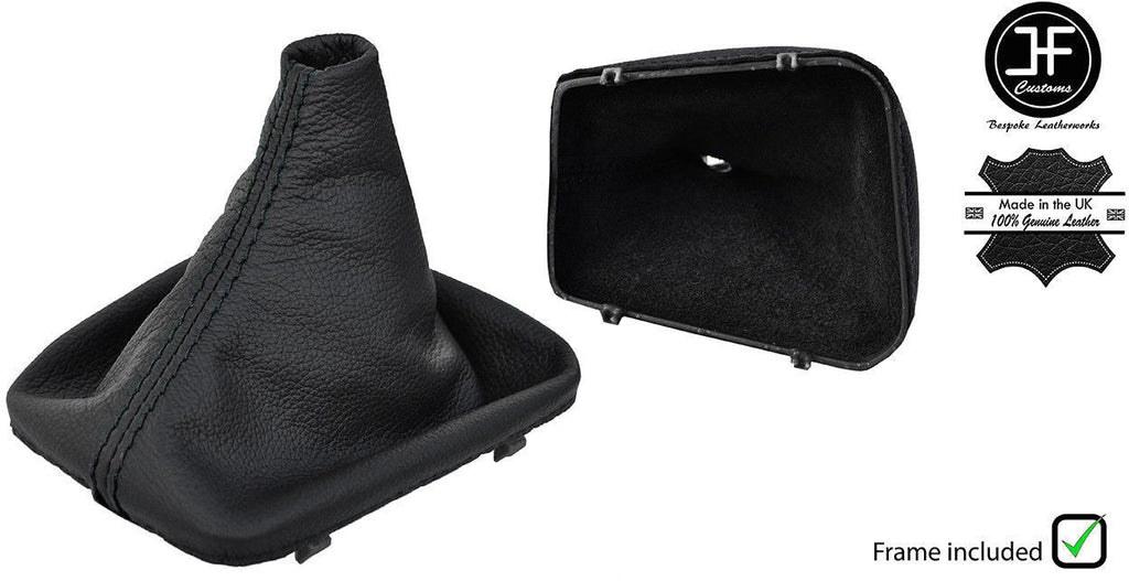 BLACK STITCH LEATHER MANUAL GEAR GAITER WITH PLASTIC FRAME FOR BMW E46 99-05
