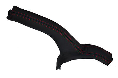 FITS VOLVO S40 V40 BLACK LEATHER HANDBRAKE GAITER red stitch CUSTOM NEW