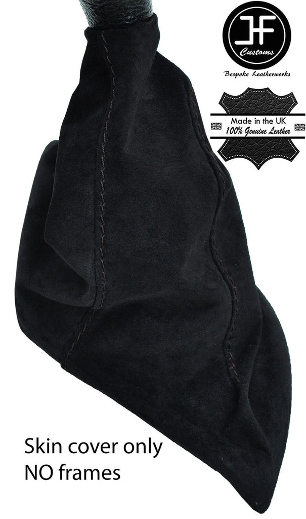 BLACK STITCH GENUINE REAL SUEDE MANUAL GEAR GAITER FITS PEUGEOT 806 1994-2006