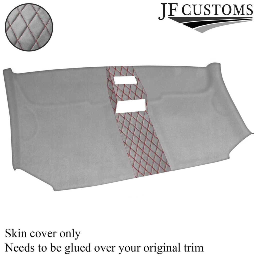 DSG2 D RED STITCH L GREY SUEDE FRONT HEADLINER COVER FITS VW T5 TRANSPORTER