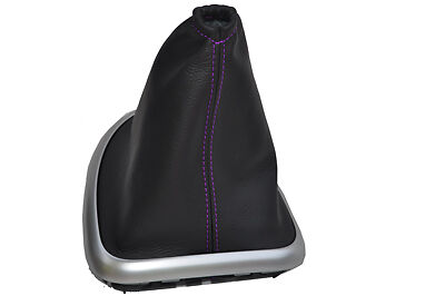 FITS NISSAN QASHQAI GEAR GAITER LEATHER PURPLE STITCH J10 06-13 CUSTOM NEW
