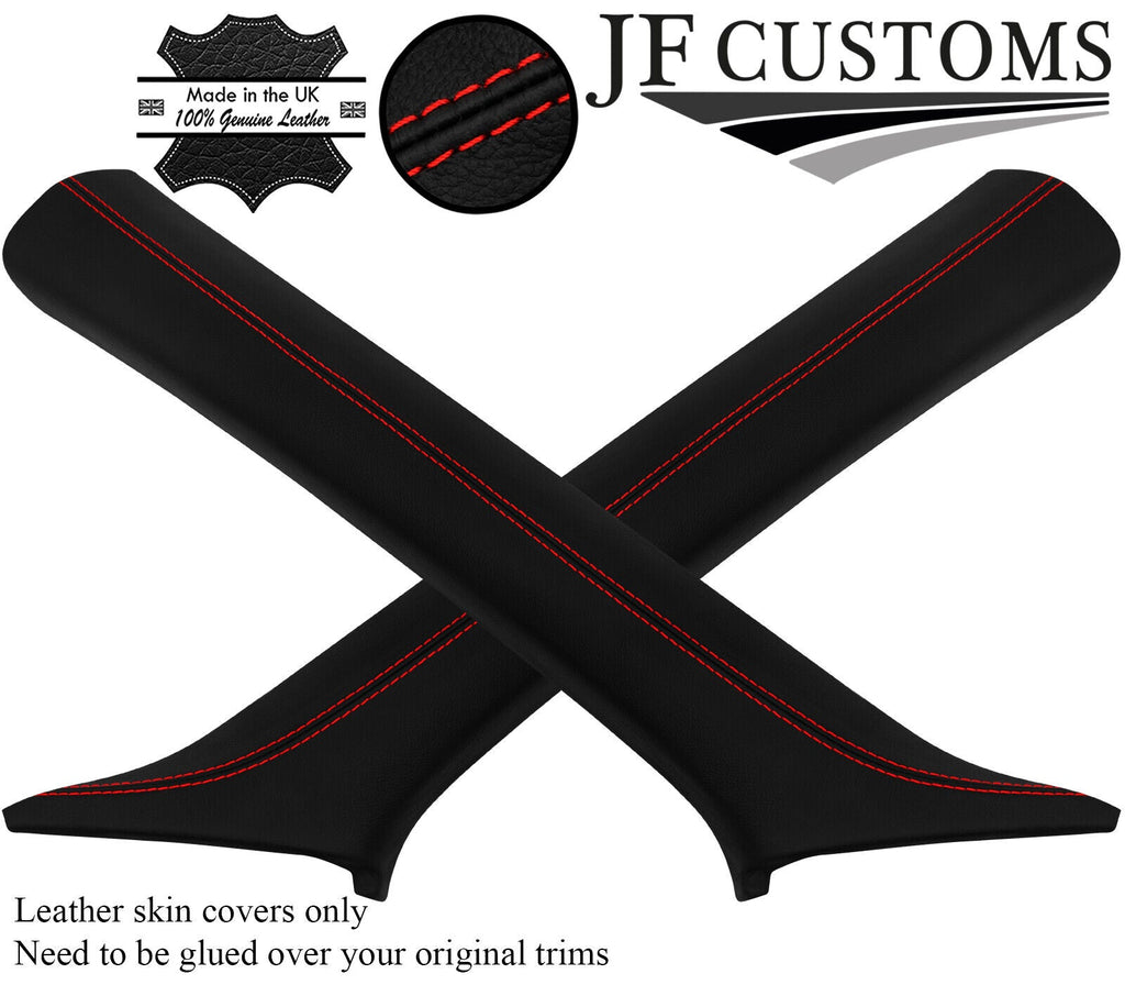 RED STITCH LEATHER 2X A PILLAR COVER FOR VAUXHALL INSIGNIA Z18 MK2 17-21