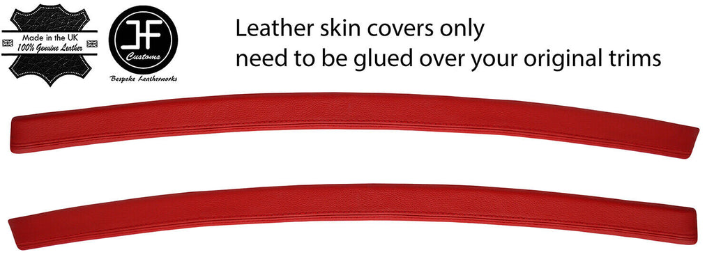 RED REAL LEATHER 2X FRONT DOOR TRIM COVERS FOR BMW 3 SERIES E90 SALOON 06-13