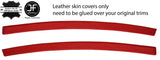 RED REAL LEATHER 2X FRONT DOOR TRIM COVERS FOR BMW 3 SERIES E90 SALOON 06-13