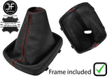 RED STITCH LEATHER MANUAL GEAR GAITER + PLASTIC FRAME FOR AUDI Q3 2011-2018