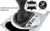 BLACK & BLACK REAL LEATHER AUTO AUTOMATIC GEAR GAITER FOR AUDI TT MK2 2006-2014