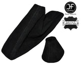 BLACK STITCH FITS BMW E46 SMG AUTOMATIC 98-05 PU SUEDE GEAR HANDBRAKE COVERS