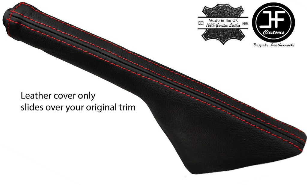 RED STITCHING REAL LEATHER HANDBRAKE GAITER FITS VW TOURAN 2003-2011 CUSTOM NEW