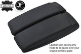 BLACK STITCH REAL LEATHER 2X ARMREST LID COVERS FITS AUDI A8 2003-2010