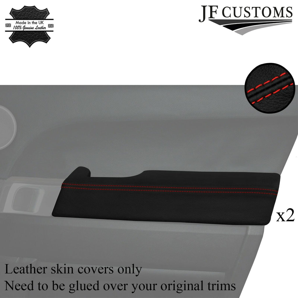 RED STITCH LEATHER 2X FRONT DOOR CARD ARMREST COVER FOR RANGE ROVER L494 13-21