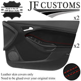 RED STITCH 2X FRONT DOOR TRIM COVERS FOR FORD FOCUS MK3 11-14 5DR JF1 CUSTOM NEW