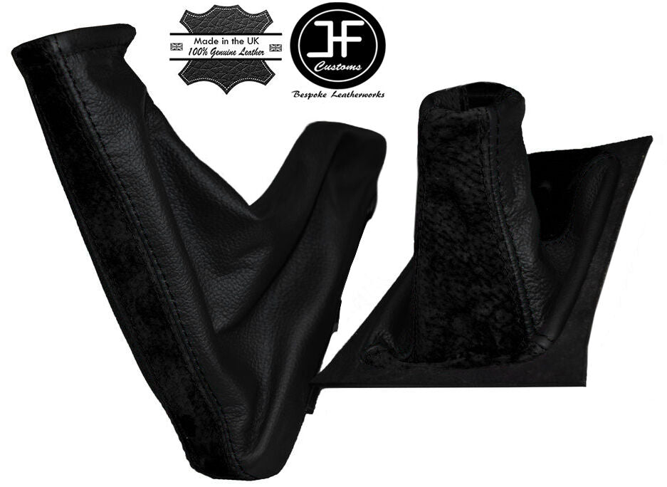 BLACK SUEDE BLACK LEATHER GAITERS SET FOR VAUXHALL OPEL TIGRA TWINTOP 04-2009