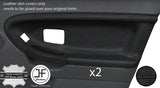BLACK STITCH 2X FRONT DOOR CARD LEATHER COVER FOR BMW E36 SALOON TOURING STYLE 2