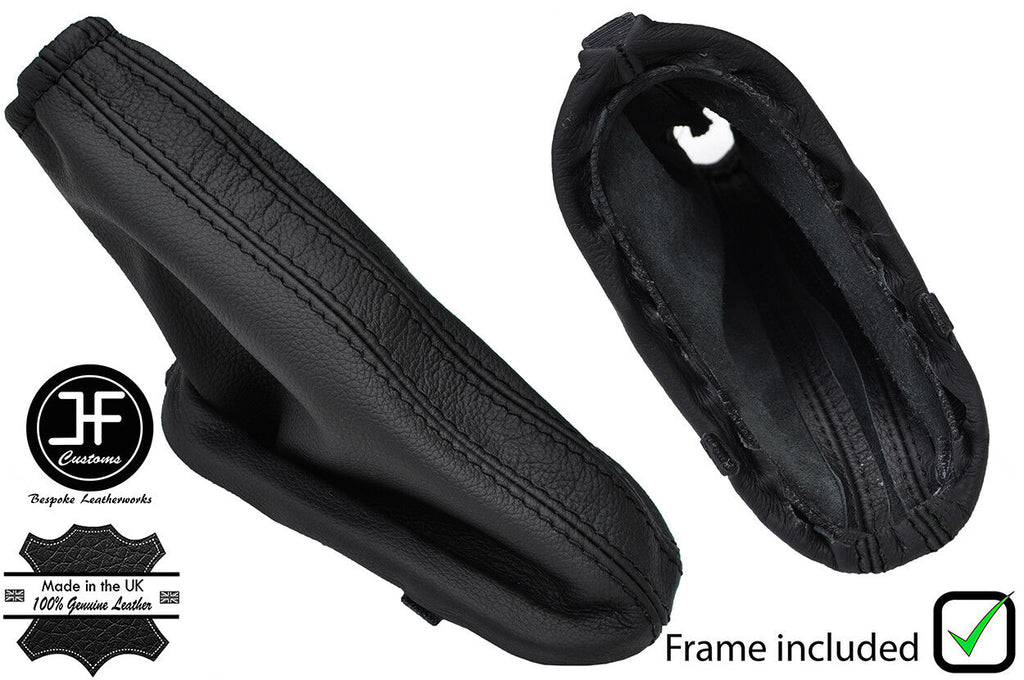 BLACK STITCH LEATHER HANDBRAKE + PLASTIC FRAME FOR FORD TRANSIT CONNECT 02-09