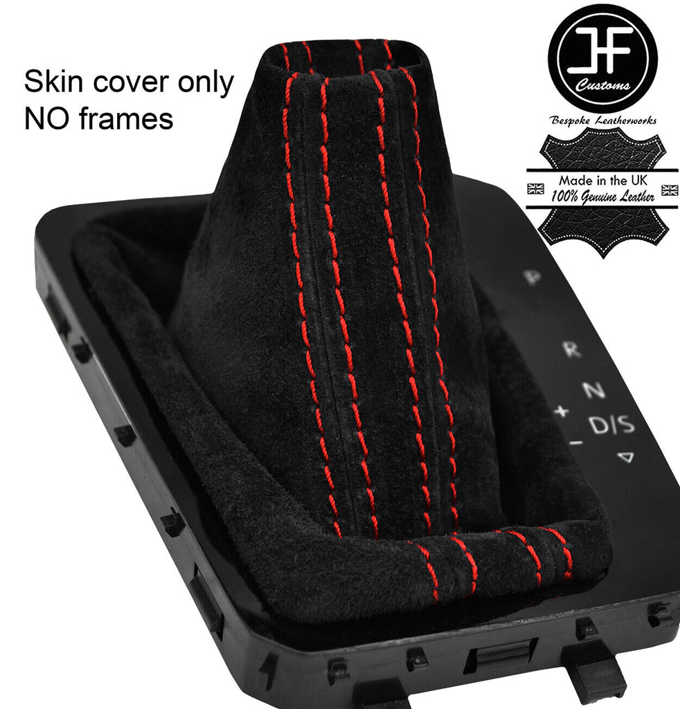 RED STITCHING REAL SUEDE DSG AUTOMATIC GEAR GAITER FITS VW ARTEON 2017-2019