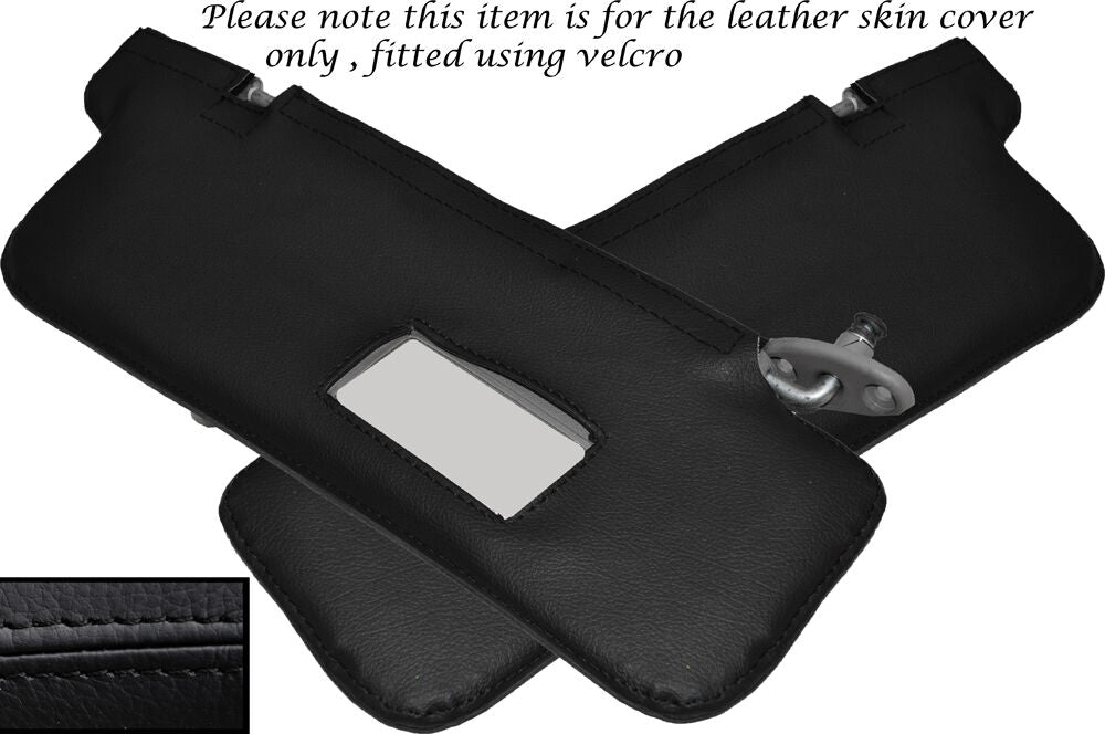 BLACK STITCH 2X SUN VISORS LEATHER COVERS FITS DAIHATSU SPORTRAK 88-99