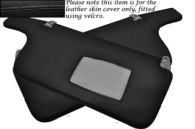 BLACK STITCH FITS MITSUBISHI EVO 4 5 6 IV V VI 2X SUN VISORS LEATHER COVERS ONLY