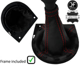 RED STITCH LEATHER MANUAL GEAR GAITER + PLASTIC FRAME FOR FIAT MULTIPLA 98-11