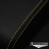 YELLOW STITCH CENTER CONSOLE ARMREST LID LEATHER SKIN COVER FITS HUMMER H2 03-07