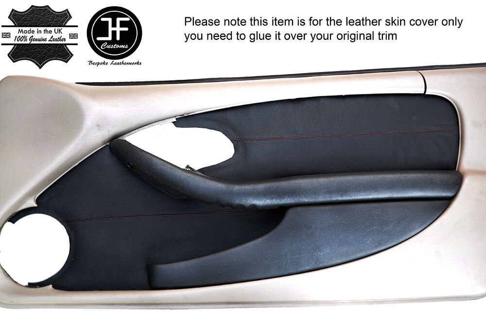 BLACK STITCH 2X FRONT DOOR CARD TRIM LEATHER COVERS FITS PONTIAC FIREBIRD 93-02