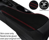 RED DOUBLE STITCHING SUEDE ARMREST LID COVER FOR CHEVROLET CAMARO 2016-2020