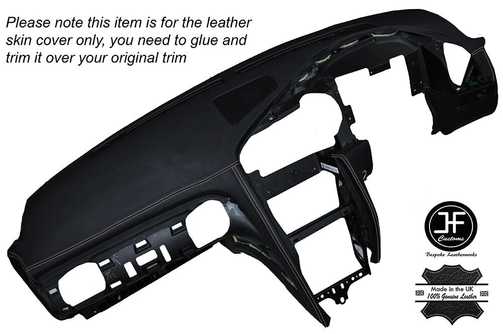 WHITE STITCH DASH DASHBOARD LEATHER SKIN COVER FITS NISSAN GT-R R35 2009-2015