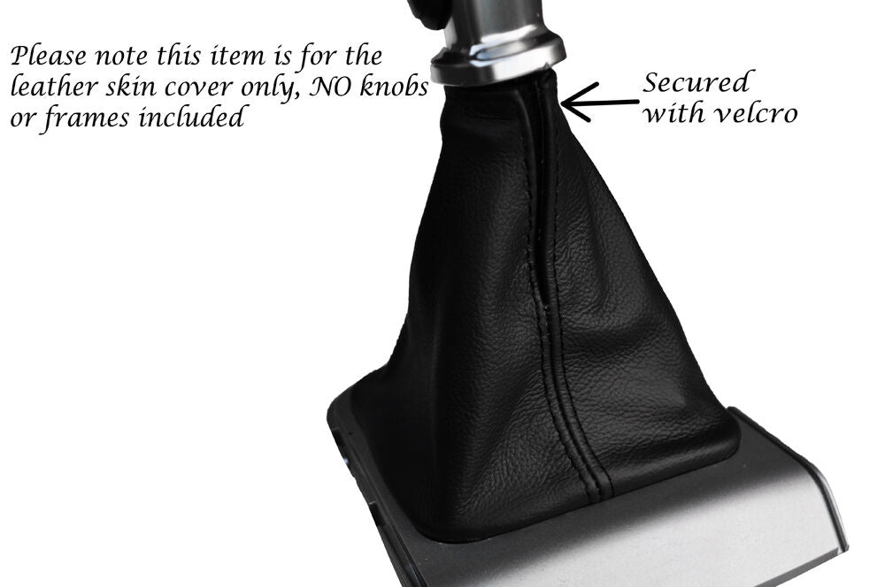 BLACK STITCHING MANUAL LEATHER GEAR GAITER FITS KIA CEED 2010-2014 CUSTOM NEW