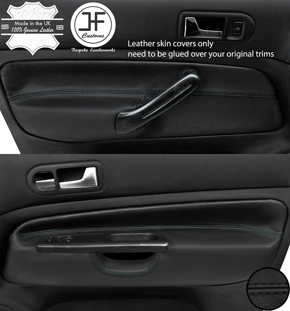 BLACK STITCH 2X FRONT DOOR CARD TRIM COVERS FOR VW GOLF MK4 98-05 3 DOOR STYLE2