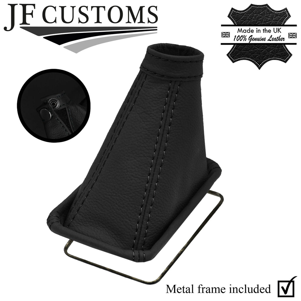 BLACK STITCH LEATHER AUTO GEAR GAITER + METAL FRAME FITS NISSAN SKYLINE R33